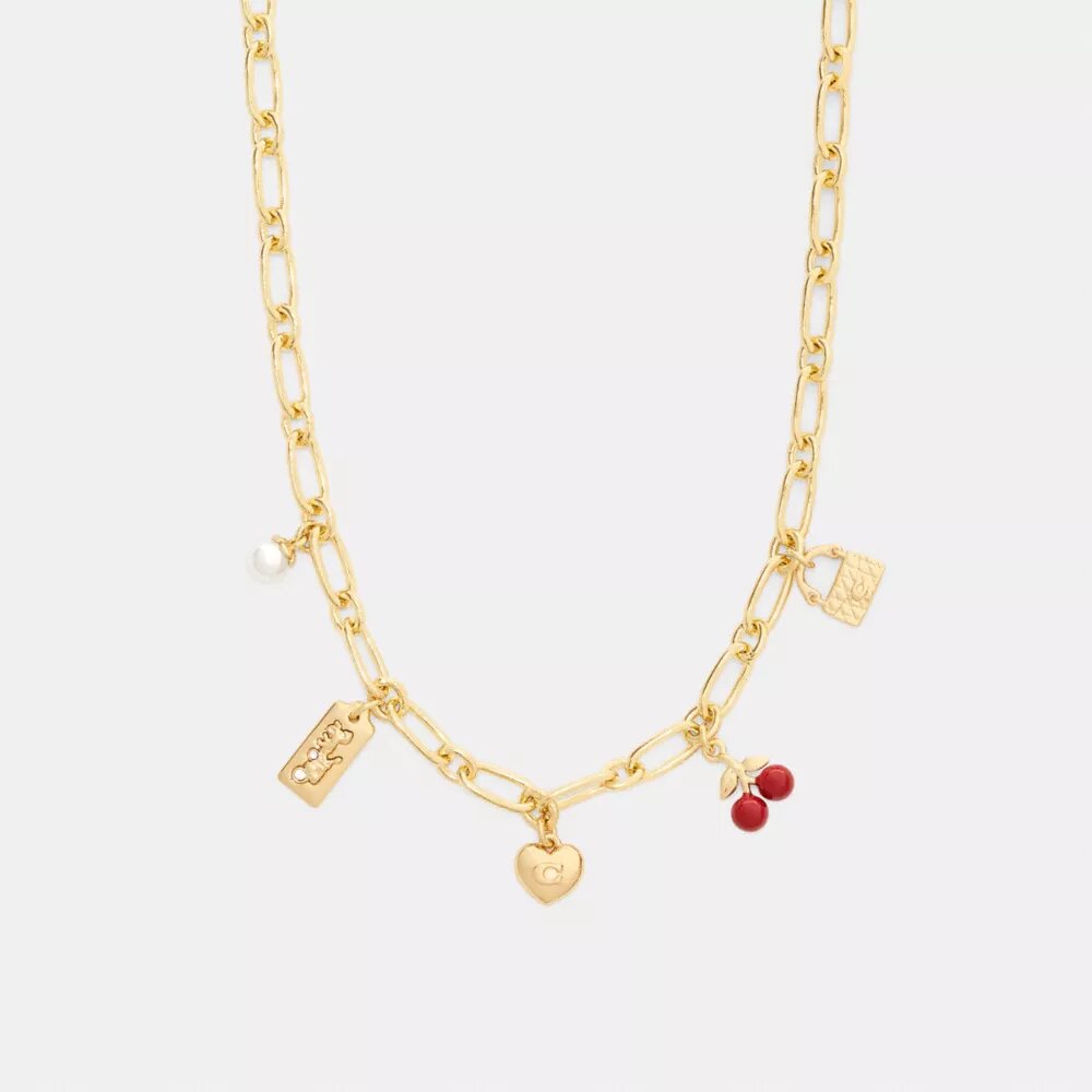 Collier avec Charms cerise et cœur