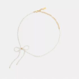 Collier ras-du-cou à nœud en perles