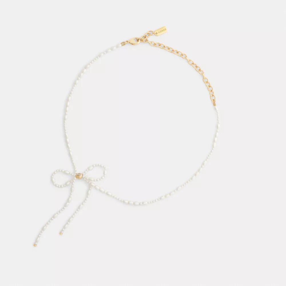 Collier ras-du-cou à nœud en perles