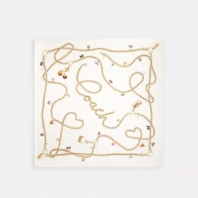 Foulard carré en soie à imprimé « Charms »