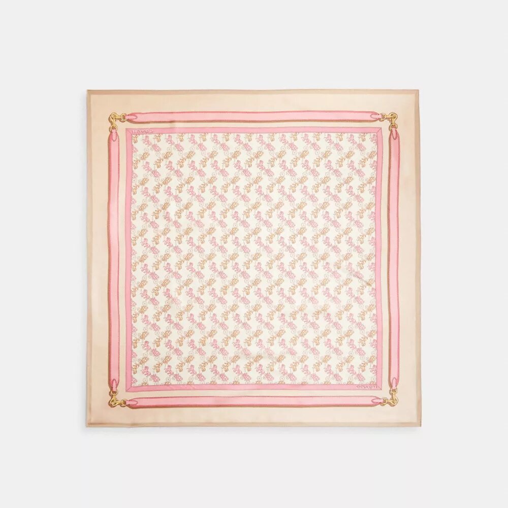Foulard carré en soie à imprimé « Horse and Carriage Strap »