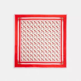 Foulard carré en soie à imprimé « Horse and Carriage Strap »