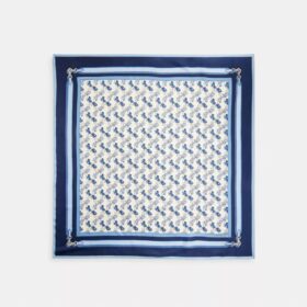 Foulard carré en soie à imprimé « Horse and Carriage Strap »