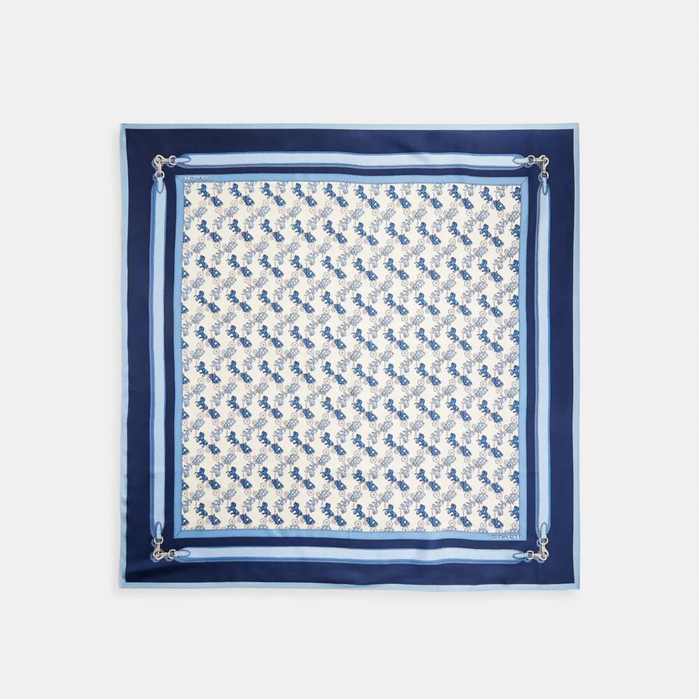 Foulard carré en soie à imprimé « Horse and Carriage Strap »