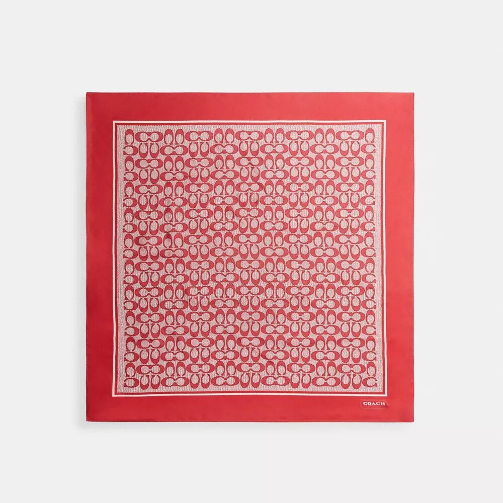 Foulard carré en soie à imprimé texturé emblématique