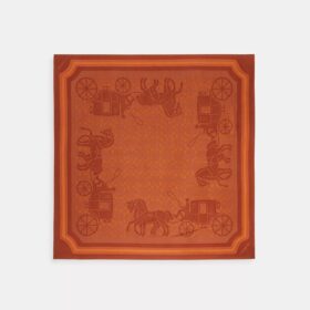 Foulard carré en soie à l’imprimé emblématique « Horse and Carriage »
