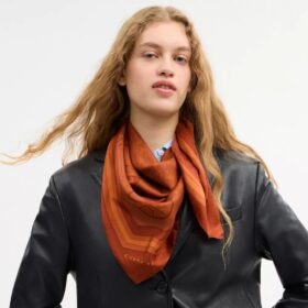 Foulard carré en soie à l’imprimé emblématique « Horse and Carriage »