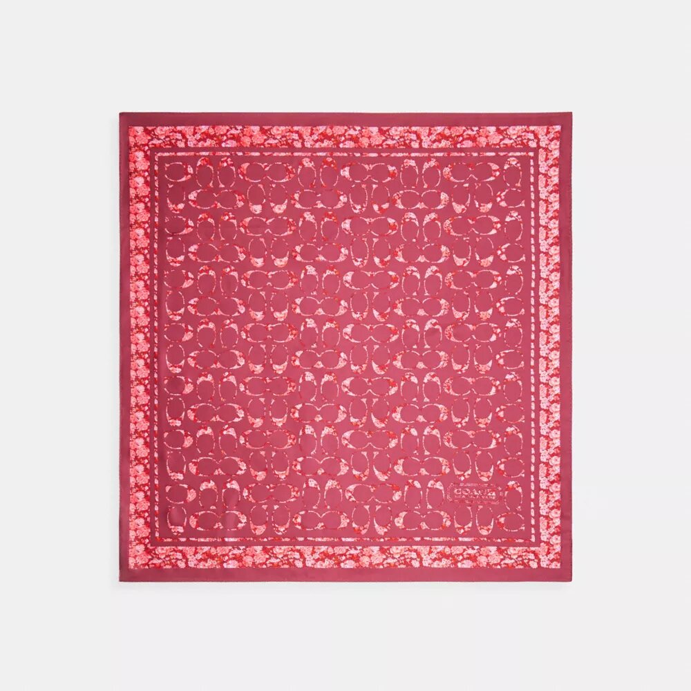 Foulard carré en soie à l’imprimé « Rose Meadow » emblématique