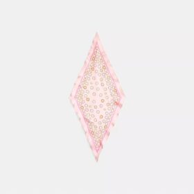 Foulard en soie en forme de losange à imprimé « Tea Rose » en cascade
