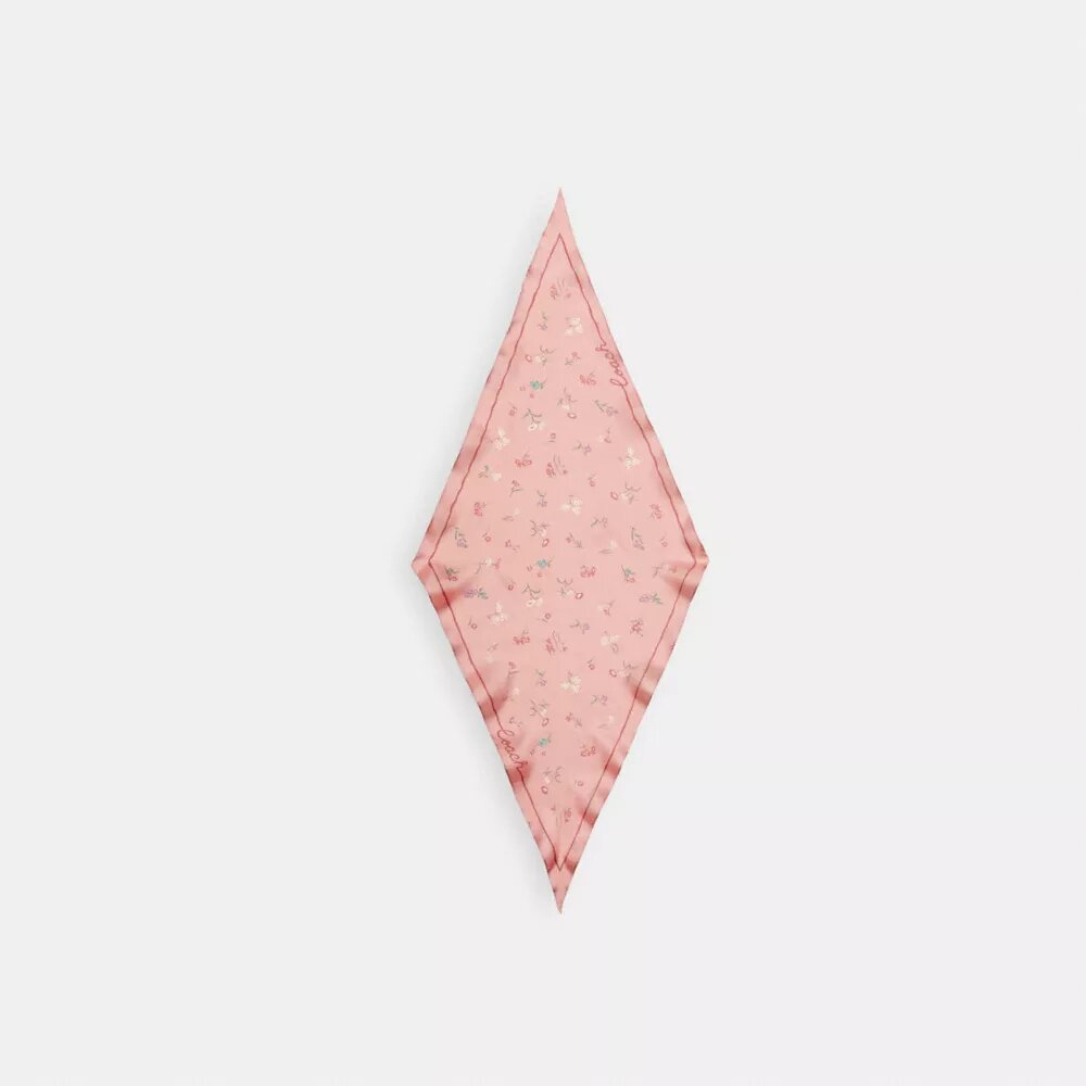 Foulard en soie à imprimé floral « Tossed » en losanges