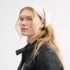 Foulard en soie à imprimé floral « Tossed » en losanges