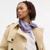 Foulard en soie à imprimé floral « Tossed » en losanges