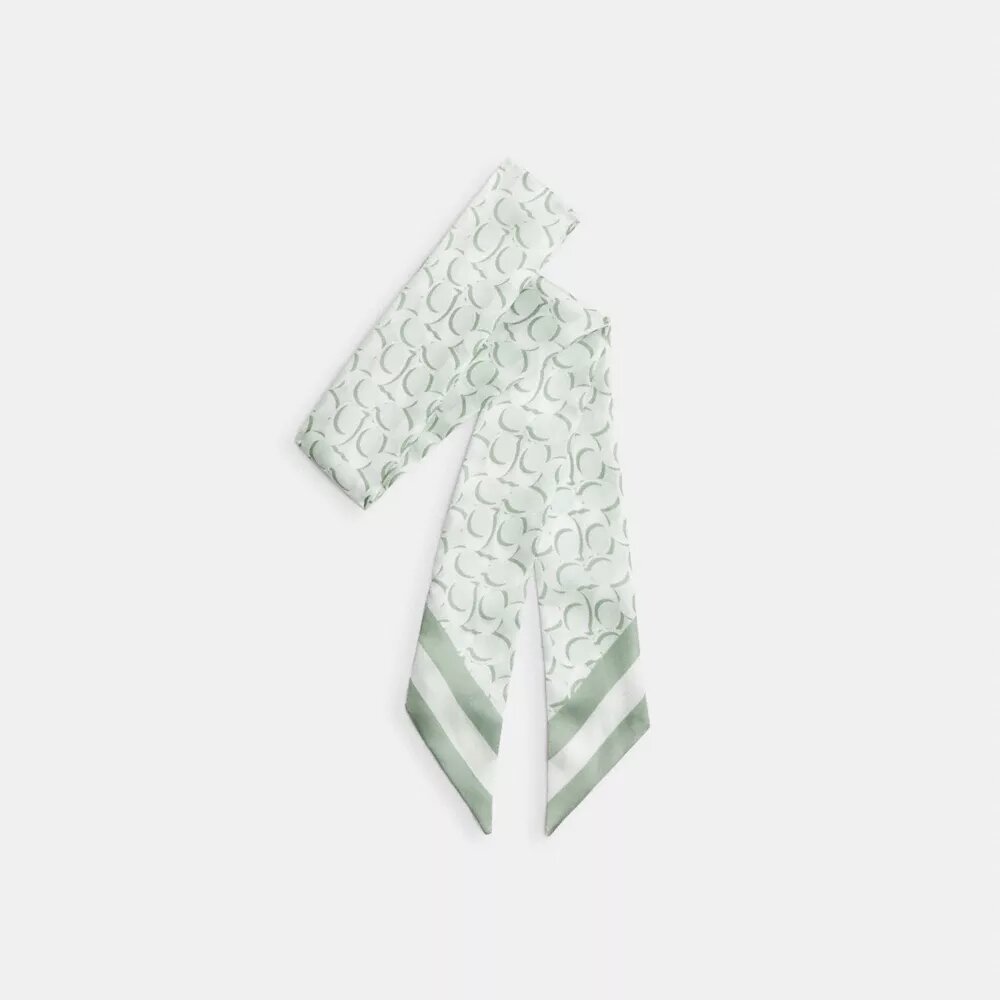 Foulard fin en soie à imprimé signature