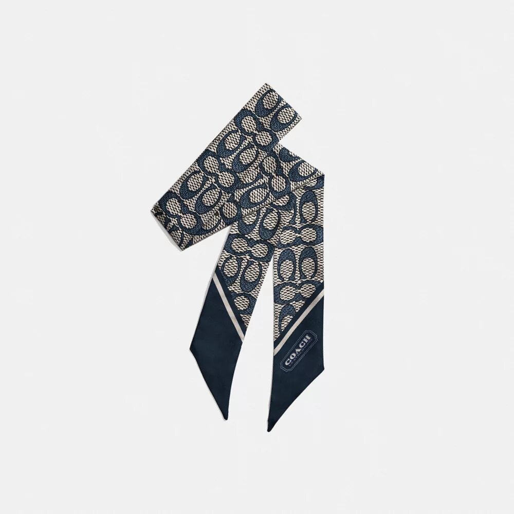 Foulard fin en soie à imprimé signature texturé
