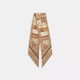 Foulard fin en soie à imprimé « Stacked Tabby Sacs »