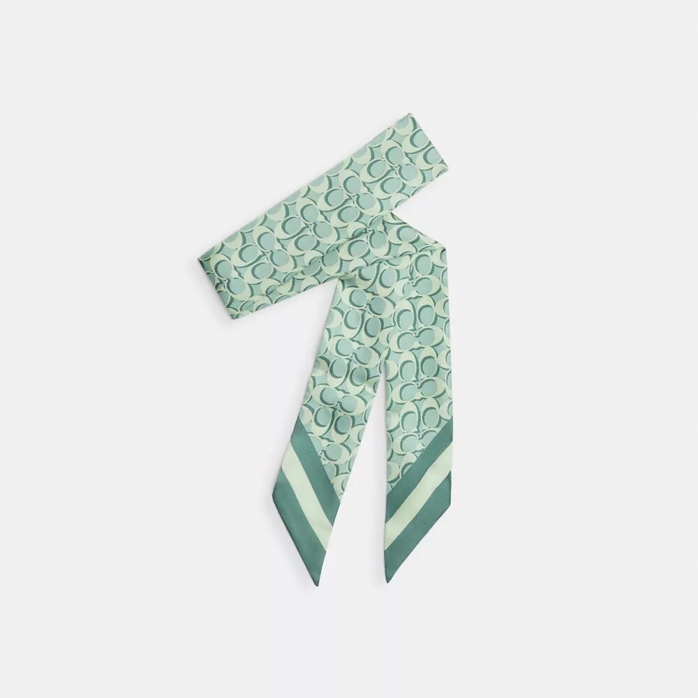 Foulard fin en soie Signature