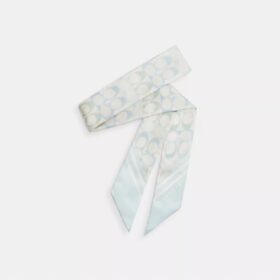 Foulard fin en soie Signature