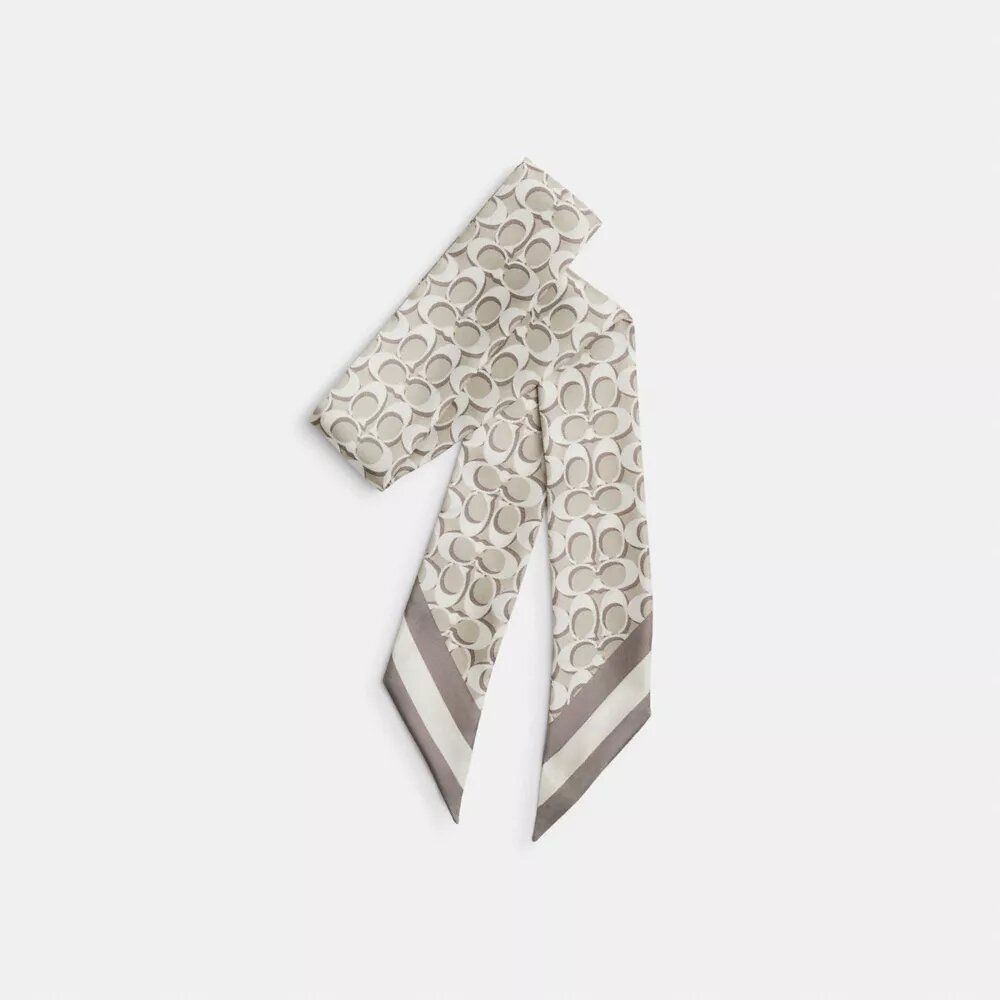 Foulard fin en soie Signature