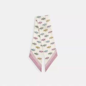 Foulard fin et large en soie à imprimé « bonbons emballés »