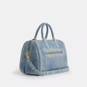 Grand sac à main Rowan en denim « usé » avec Charms