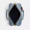 Grand sac à main Rowan en denim « usé » avec Charms