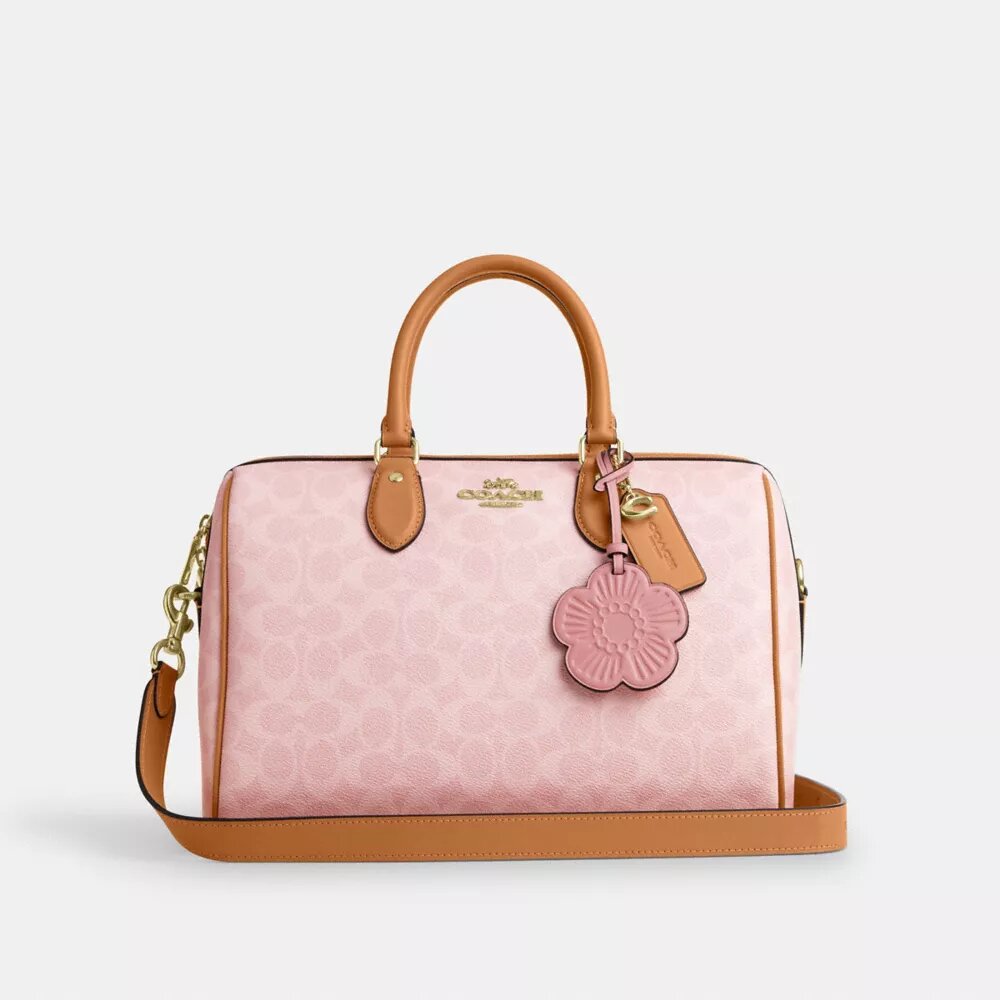 Grand sac satchel Rowan en Signature Canvas avec Charms