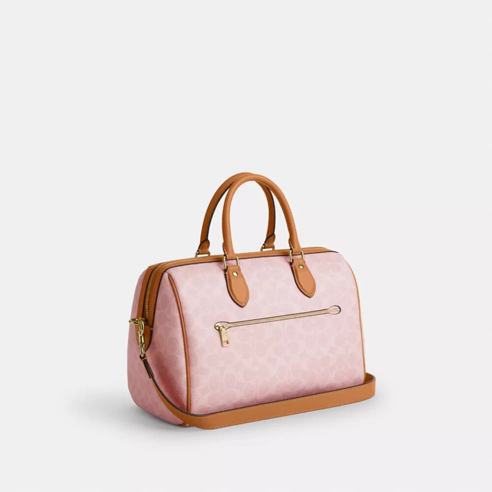 Grand sac satchel Rowan en Signature Canvas avec Charms