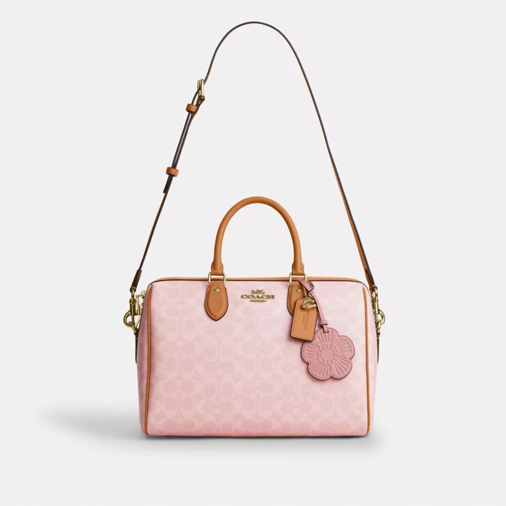 Grand sac satchel Rowan en Signature Canvas avec Charms
