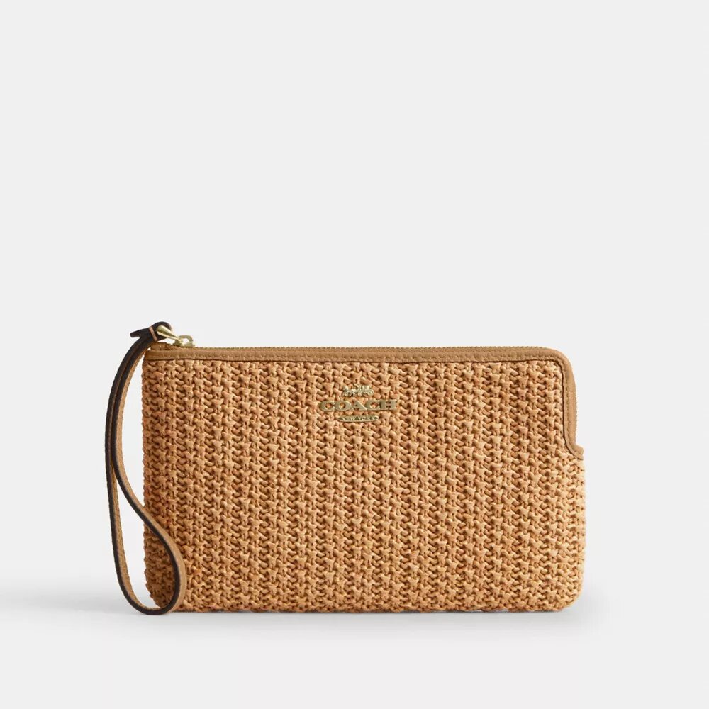 Grande pochette dragonne à fermeture éclair d'angle