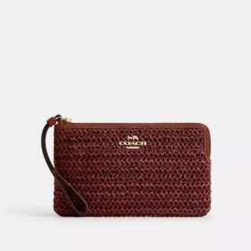 Grande pochette dragonne à fermeture éclair d'angle