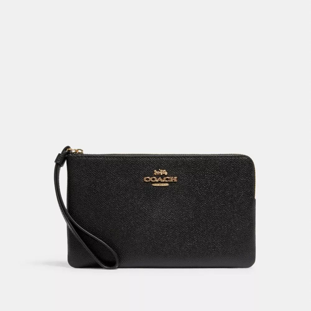 Grande pochette dragonne à fermeture éclair d'angle