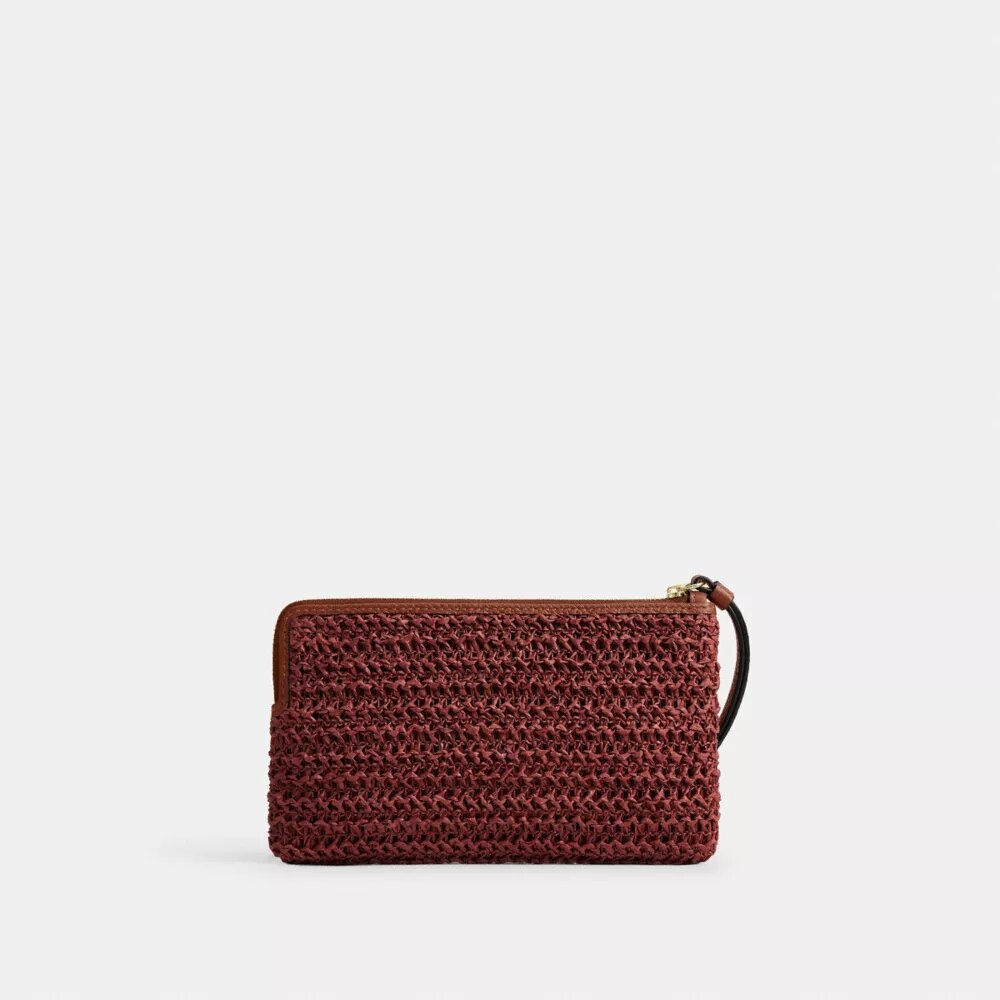 Grande pochette dragonne à fermeture éclair d'angle