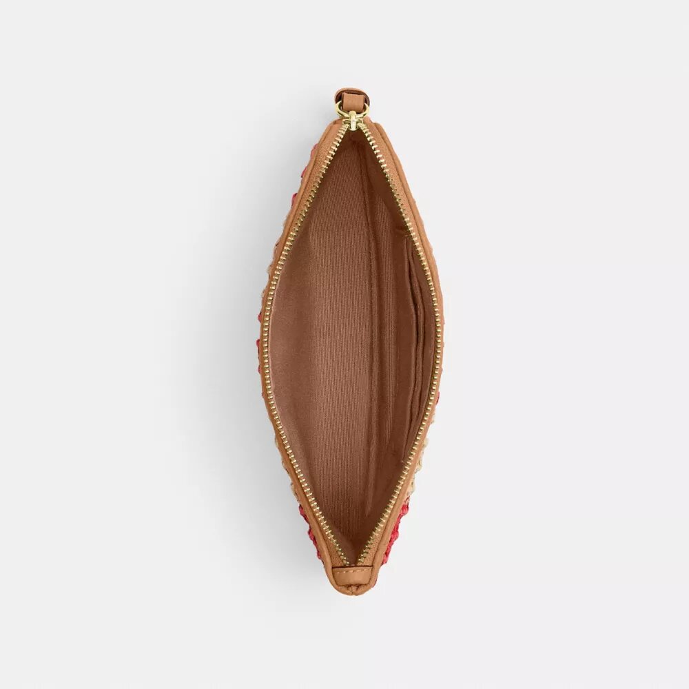 Grande pochette dragonne à fermeture éclair d'angle
