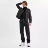Jeans fuselé noir en coton biologique