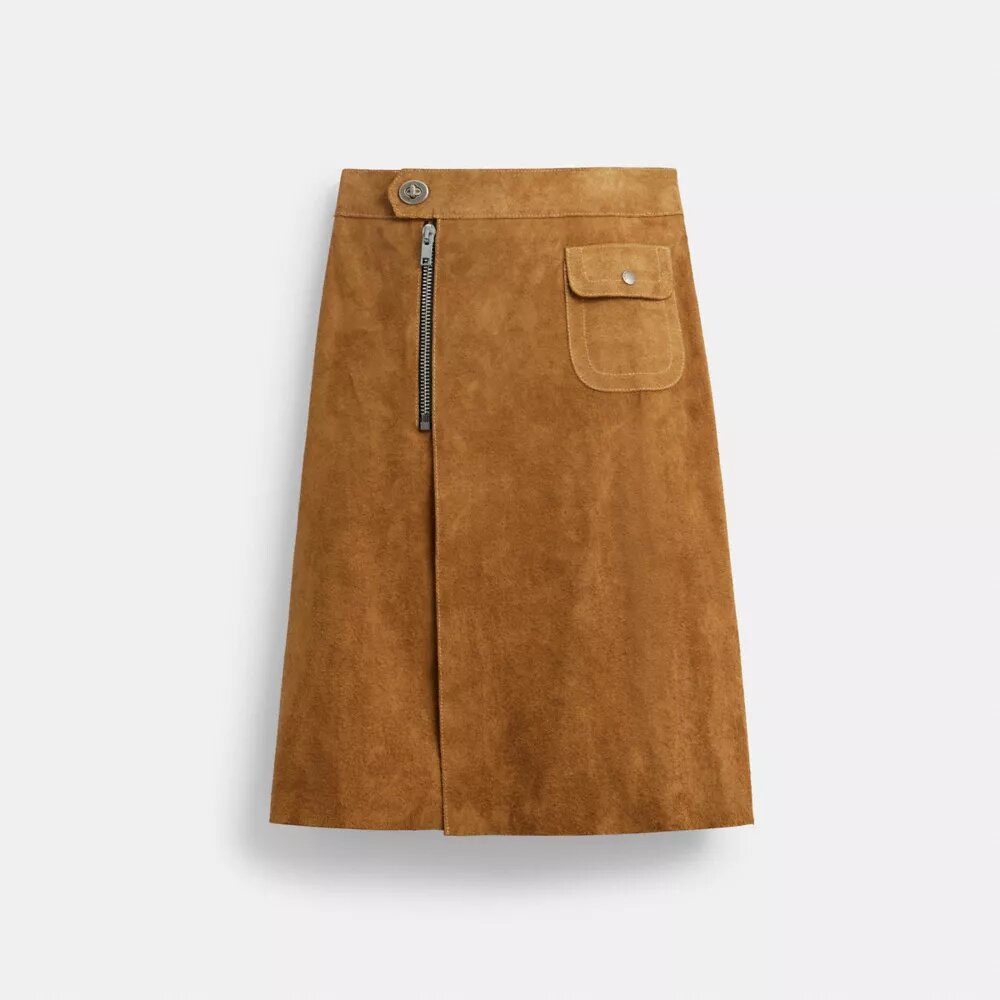 Jupe midi en daim Heritage