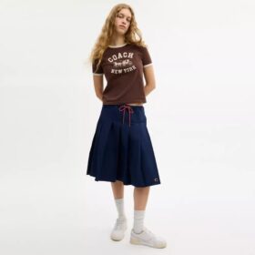 Jupe midi plissée sportive