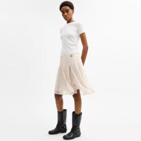Jupe plissée asymétrique imprimée