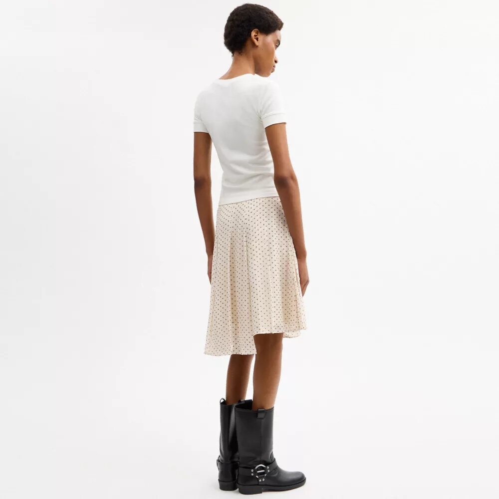 Jupe plissée asymétrique imprimée