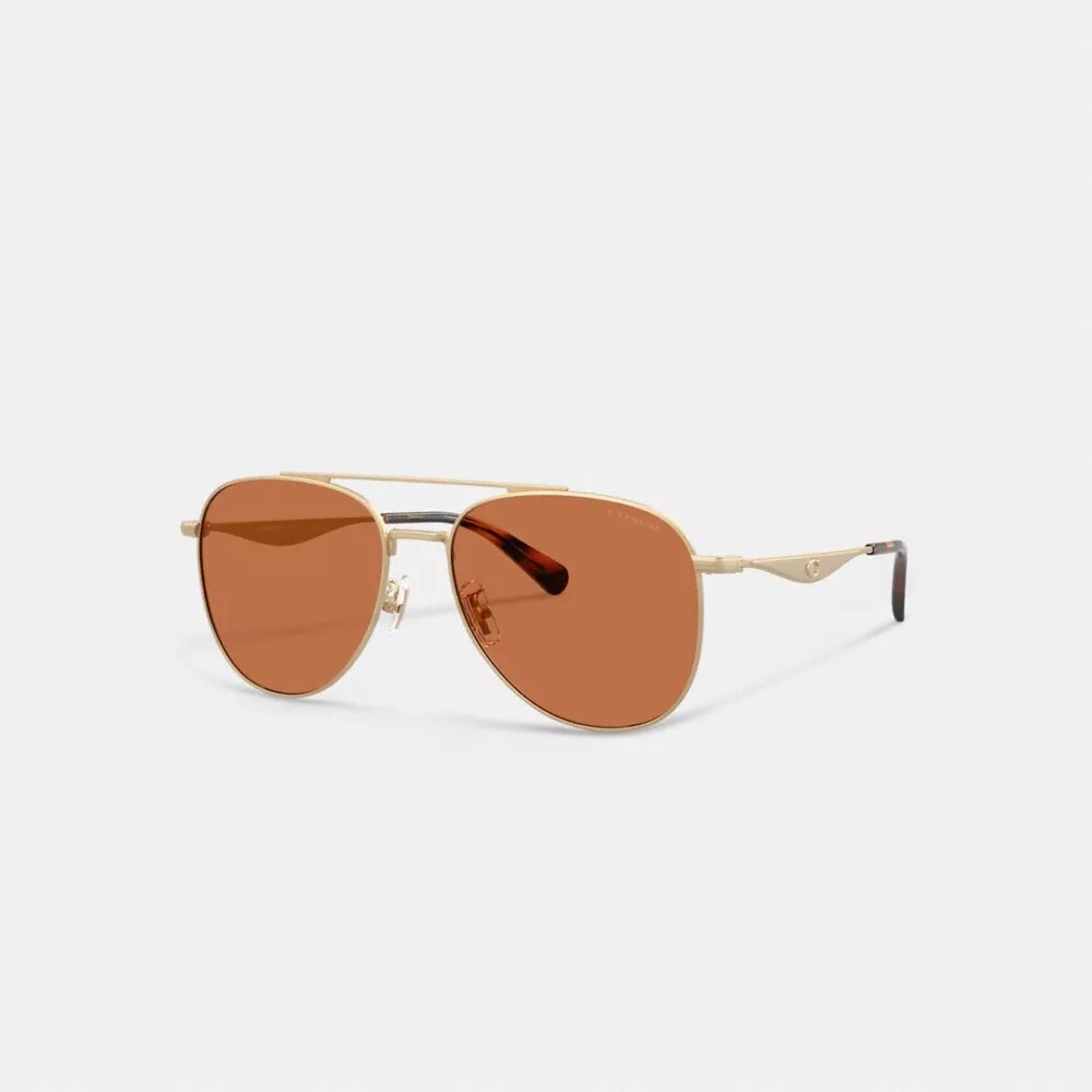 Lunettes de soleil aviateur en métal avec finitions dorées