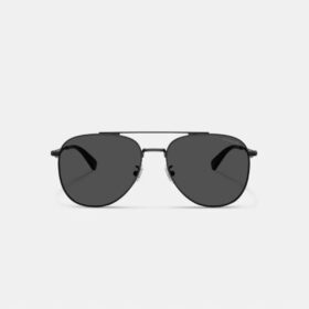 Lunettes de soleil aviateur en métal avec finitions dorées