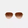 Lunettes de soleil aviateur en métal avec finitions dorées