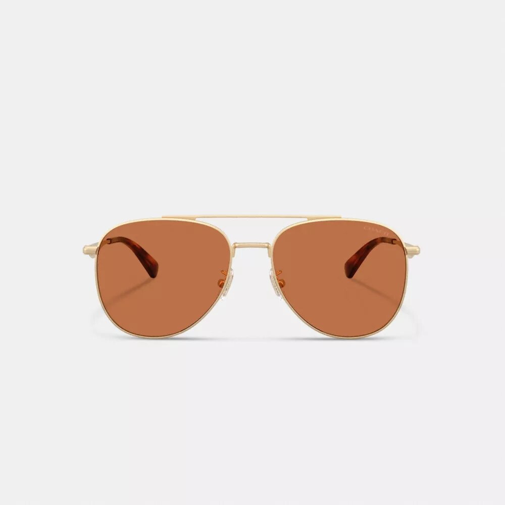 Lunettes de soleil aviateur en métal avec finitions dorées