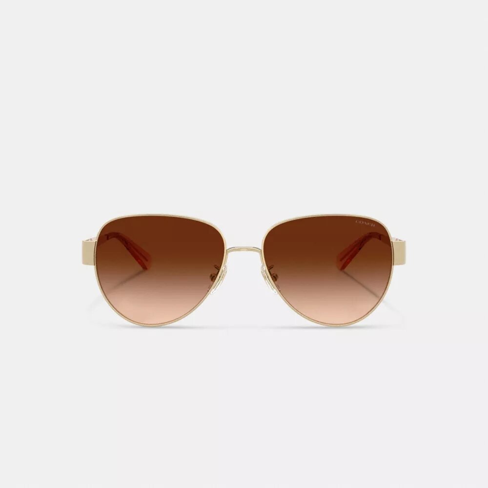 Lunettes de soleil aviateur en métal avec finitions dorées