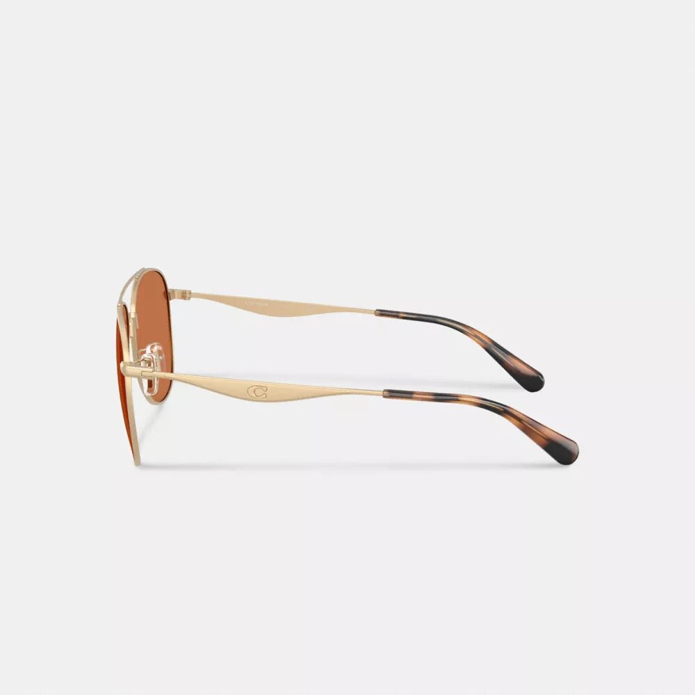 Lunettes de soleil aviateur en métal avec finitions dorées