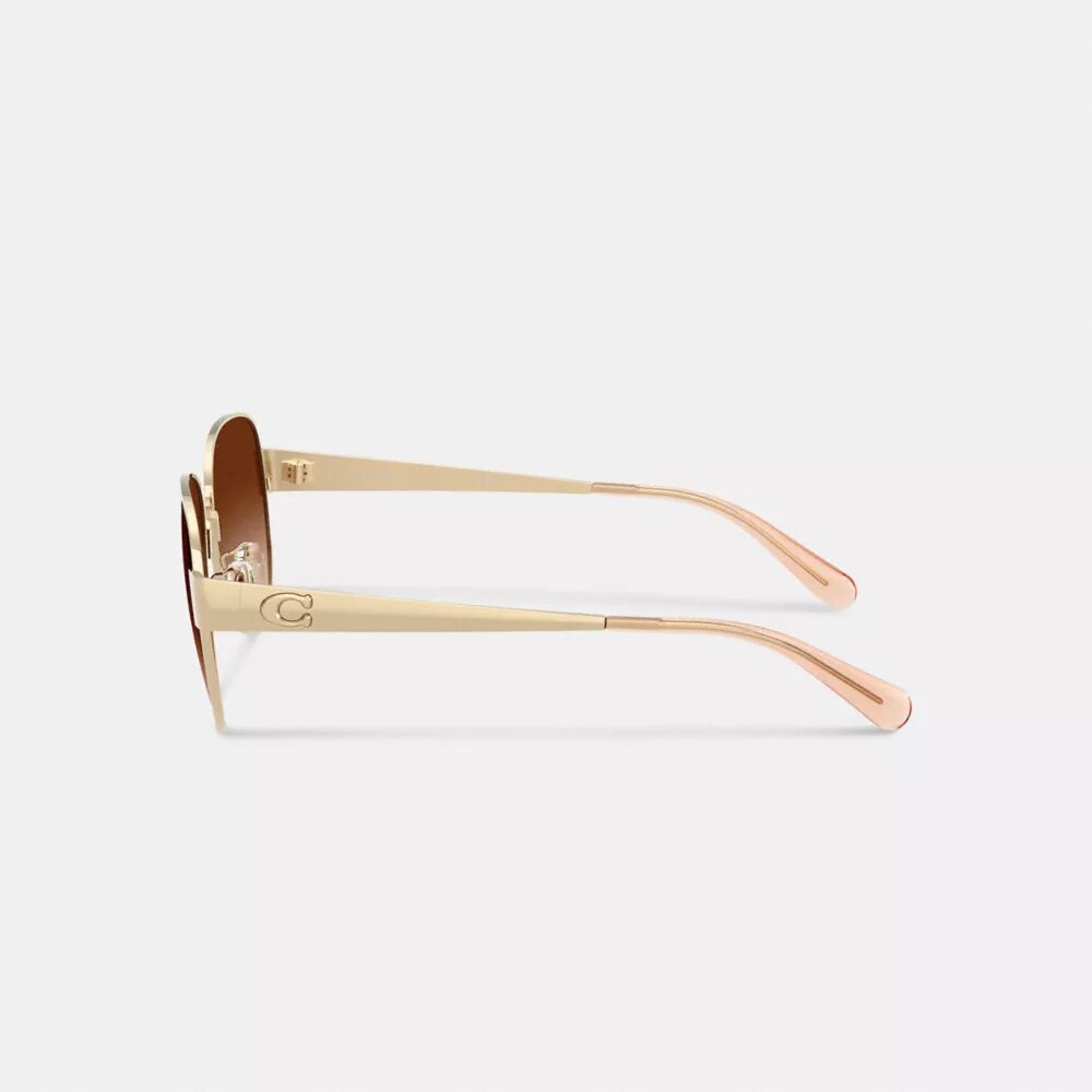 Lunettes de soleil aviateur en métal avec finitions dorées