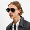 Lunettes de soleil aviateur en métal avec finitions dorées
