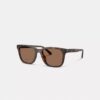 Lunettes de soleil carrées à branches texturées et détails « C »