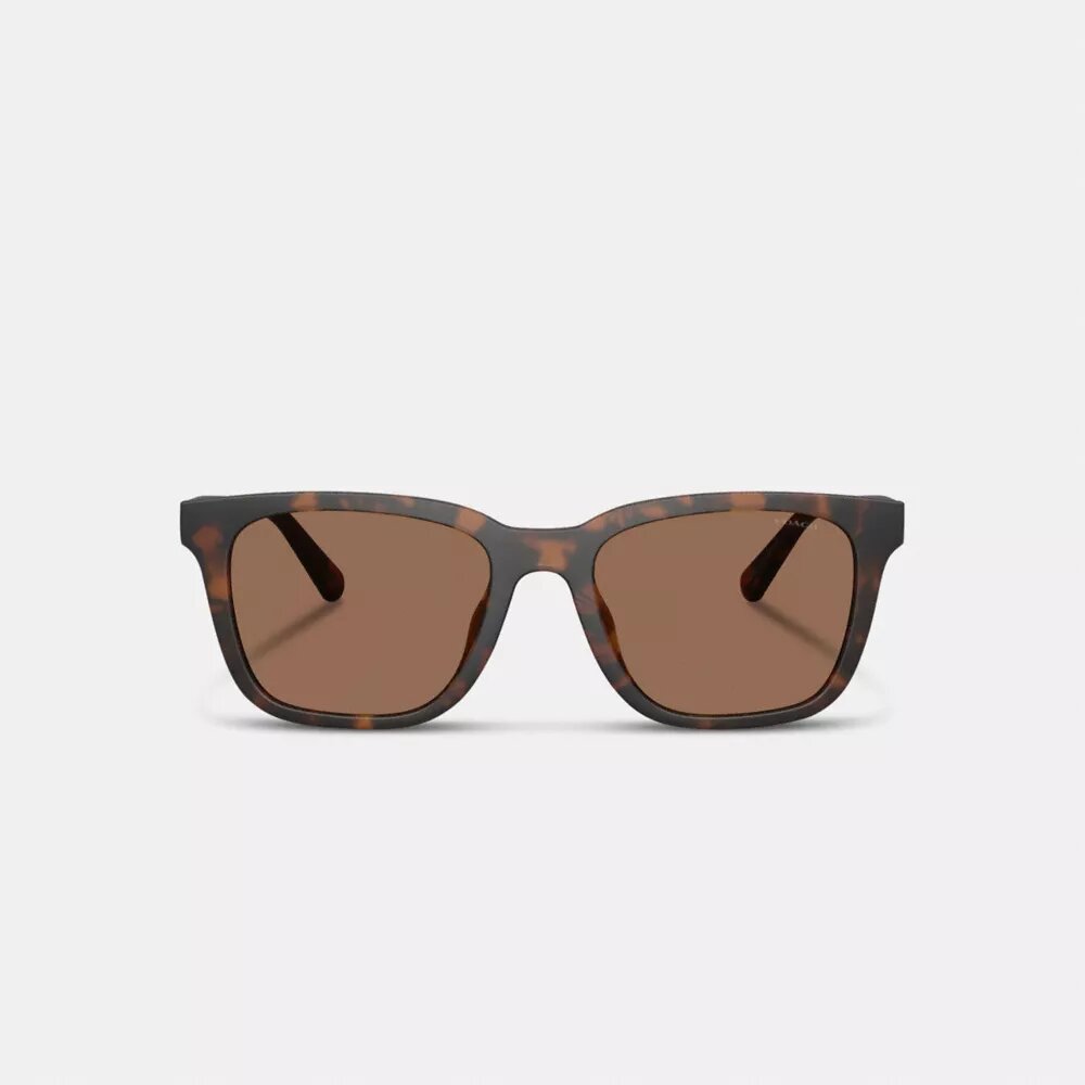 Lunettes de soleil carrées à branches texturées et détails « C »