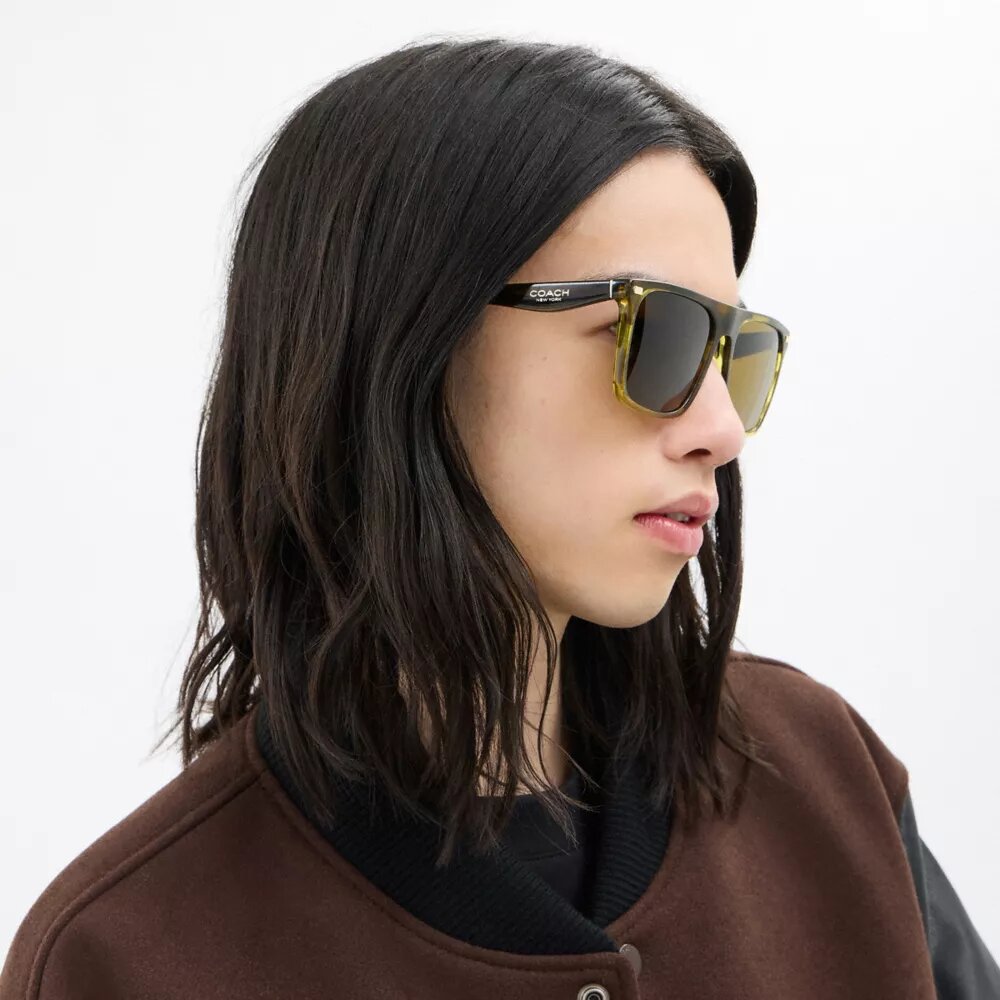 Lunettes de soleil carrées à dessus plat