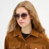 Lunettes de soleil carrées en métal « C Hardware »